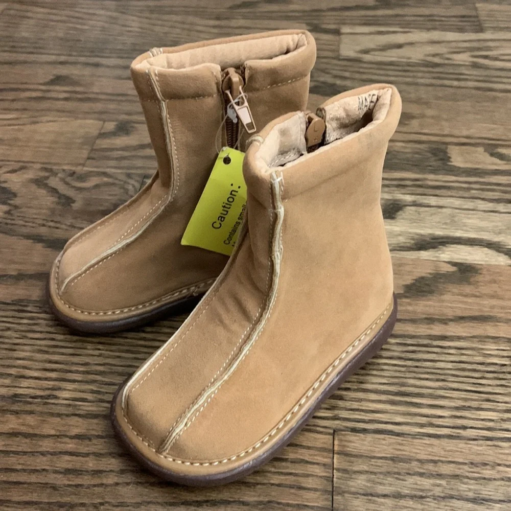 Itzy Bitzy Tan Suede Squeaky Baby Walker Boots